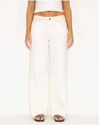 Dazie - Beja Mid Rise Spliced Straight Jeans