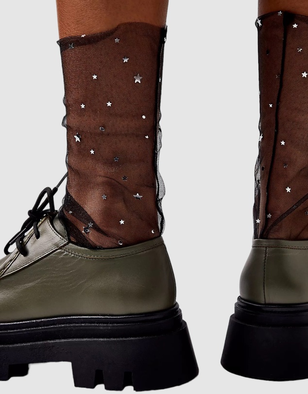 High Heel Jungle - Starry Sky Tulle Socks - Black