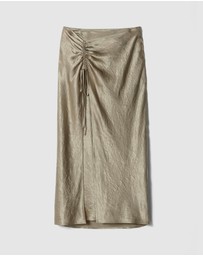 & Other Stories - Drawstring Satin Midi Skirt