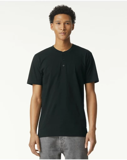 American Apparel - Unisex Henley Short Sleeve CVC T-Shirt