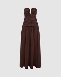 Shona Joy - Campbell Pleated Drop Waist Maxi Dress