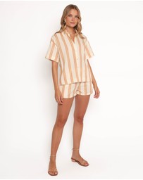 Petal & Pup - Anita Short Set - Beige Stripes