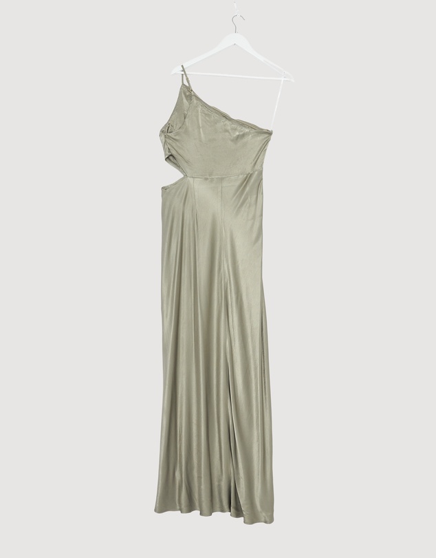 Revibe - Repaired Shona Joy La Lune Asymmetrical Gathered Maxi Dress - AU 10