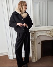 M.N.G - Wool Jacket With Shirt Collar