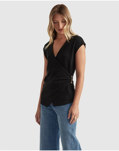 Decjuba - Carla Metal Detail Wrap Top