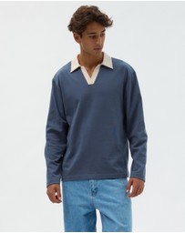 AERE - Contrast Cotton Rugby Polo