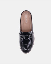 Mia Vita - Trudy Mule - Black/Black Croc
