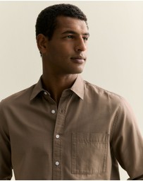 Trenery - Cotton Textured Shirt in Walnut
