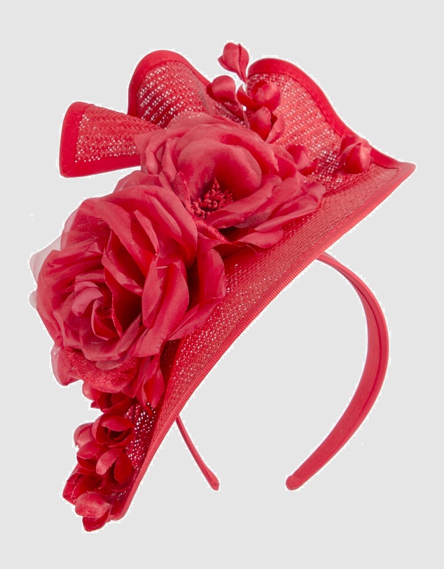 Fillies Collection - Bespoke Sculpted Red Racing Fascinator