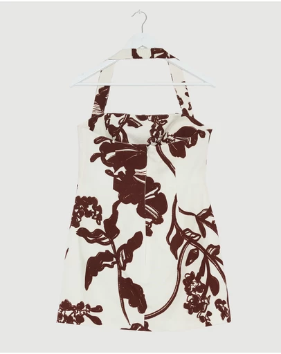 Revibe - Repaired Shona Joy Emmett Halter Draped Mini Dress - AU 12