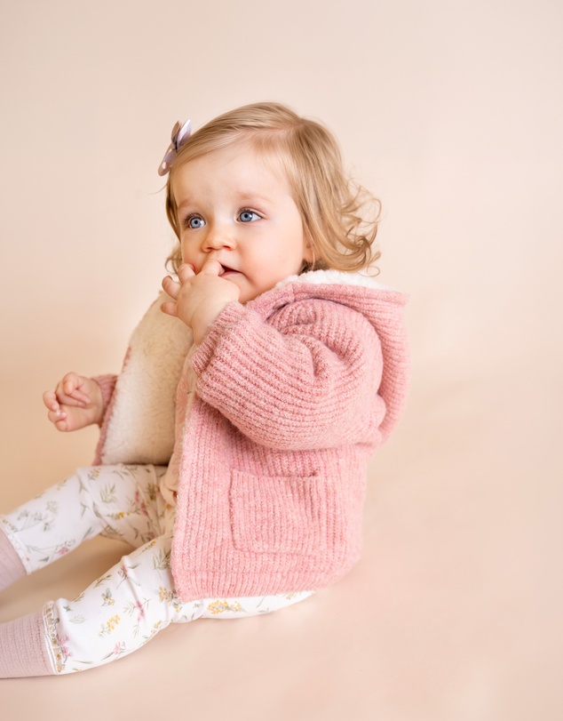 Bebe by Minihaha - Pink Marl Knitted Hoodie