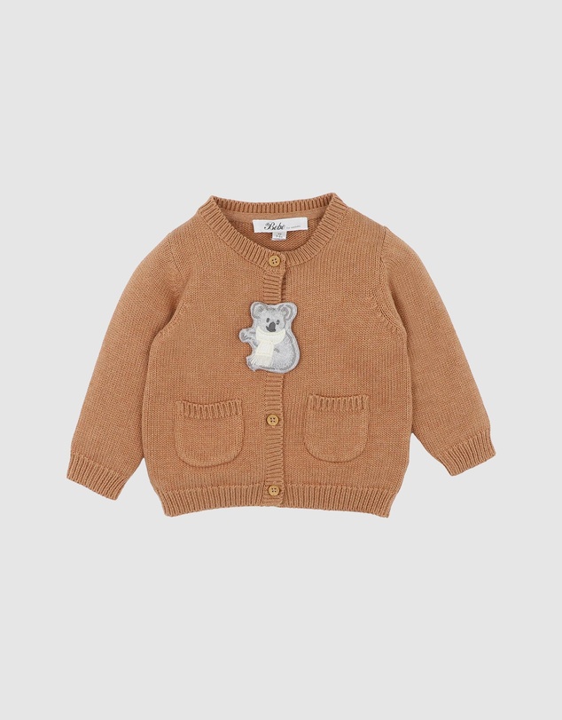 Bebe by Minihaha - Charlie Koala Organic Knitted Cardigan - Babies