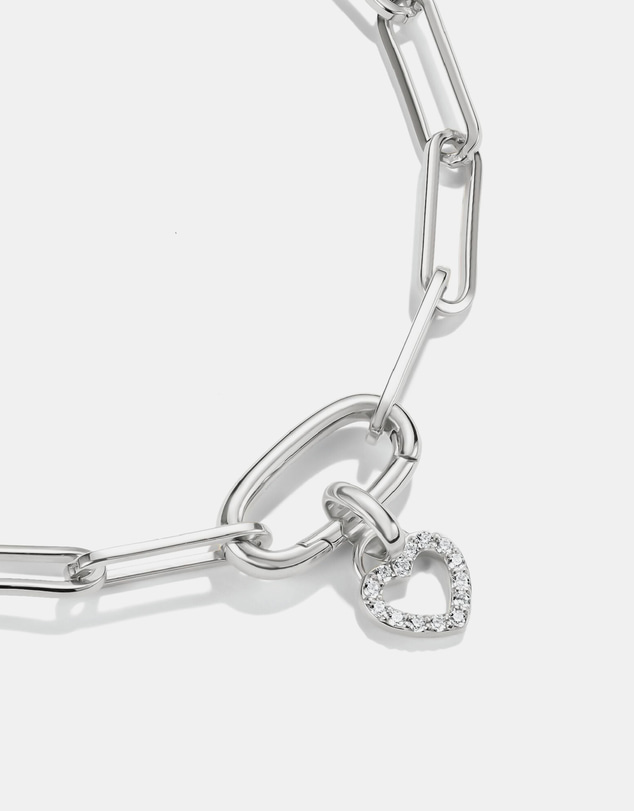 THOMAS SABO - Silver-Plated Open Heart Charm with White Zirconia