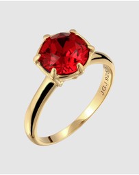 Elli Jewelry - Ring Crystal Cocktail 925 Sterling Silver Gold-Plated