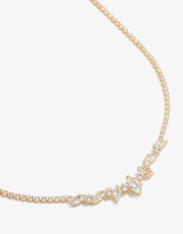 Lovisa - Silver Cubic Zirconia Pear Shaped Pendants Necklace