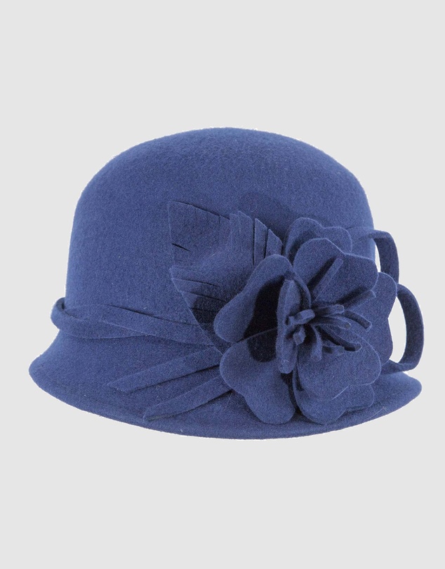 Max Alexander - Winter Felt Blue Cloche Hat