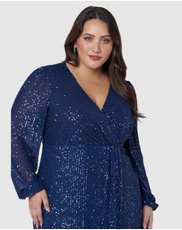 Pink Dusk by Curve Project - All I Want Sequin Maxi Dress