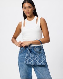 Calvin Klein - Emblem Aop Denim Shoulder Bag