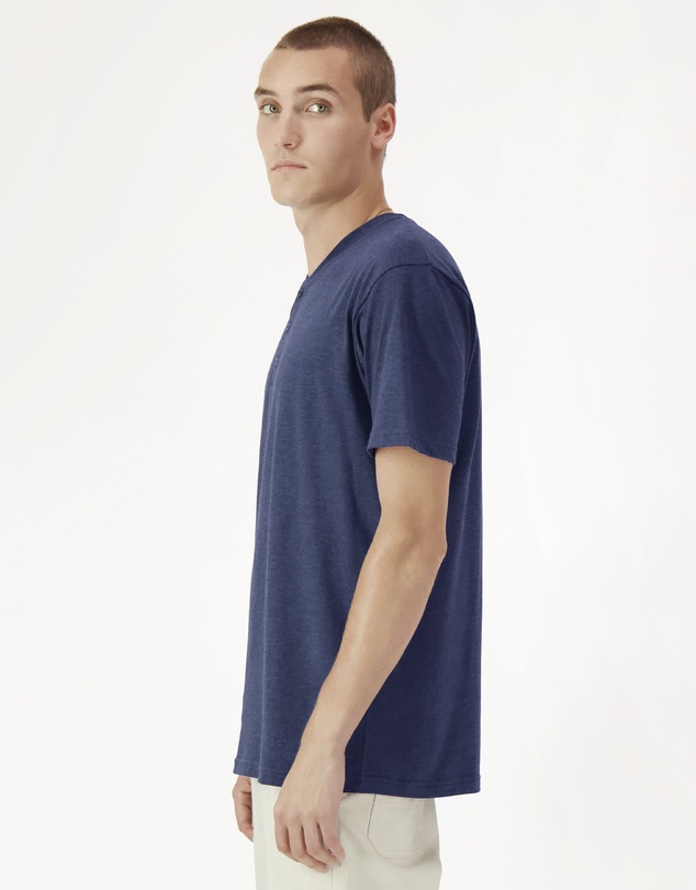 American Apparel - Unisex Henley Short Sleeve CVC T-Shirt