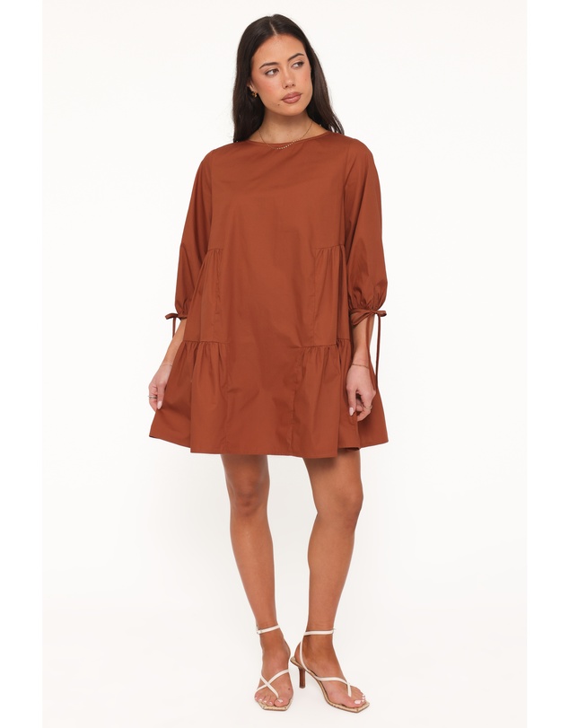 Petal & Pup - Arthur Long Sleeve Mini Dress - Camel