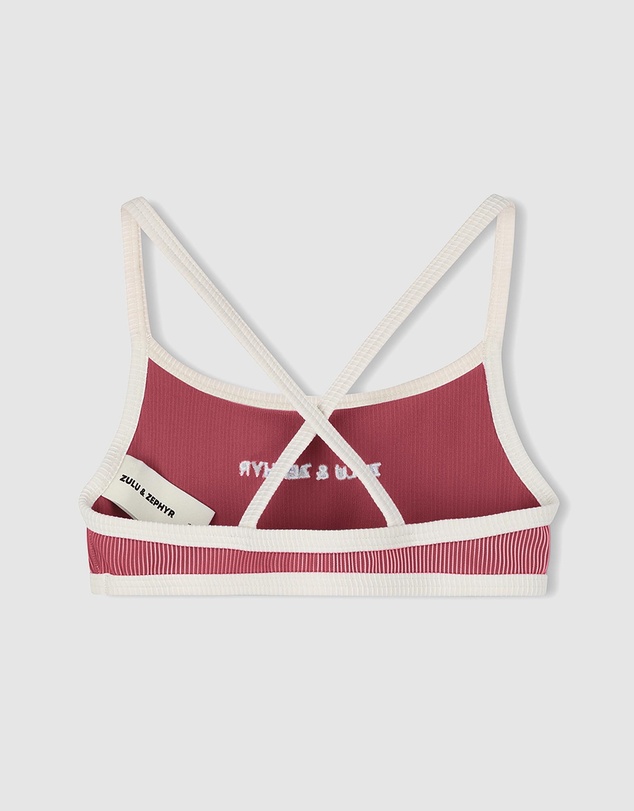 Zulu & Zephyr Mini - Mini Stripe Logo Bikini Top - Kids-Teens