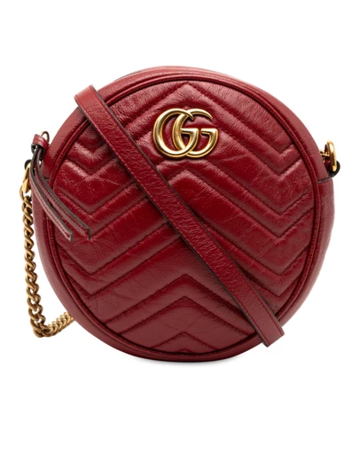 Pre-Loved by Azura Reborn - Pre-Loved Mini GG Marmont Matelasse Leather Round Crossbody