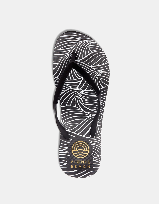 Vionic - Noosa Print Toe Post Sandal - Wave Black
