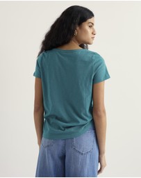 Seasalt - Seasalt Cornwall Blue Appletree Keyhole Detail T-Shirt