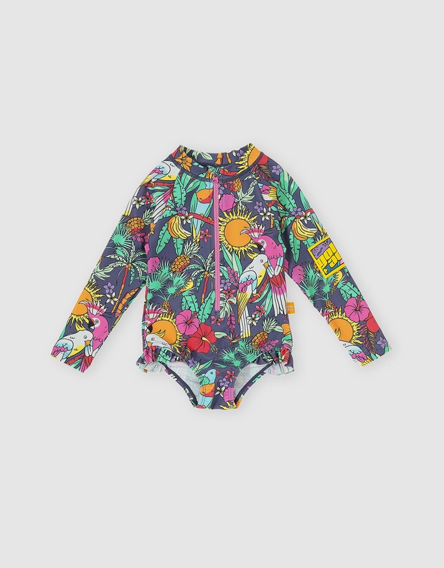 Goldie + Ace - Paradise LS Frill Swimsuit - Babies-Kids