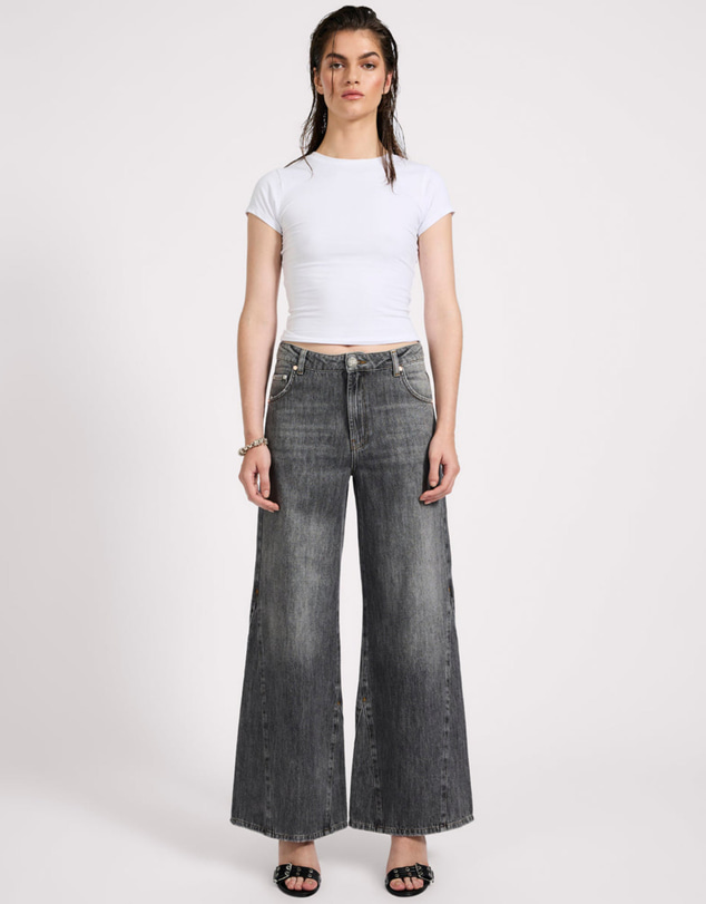 ONE TEASPOON - Cruisers Mid Waist Bootcut Flare Denim Jeans - Charcoal Grey
