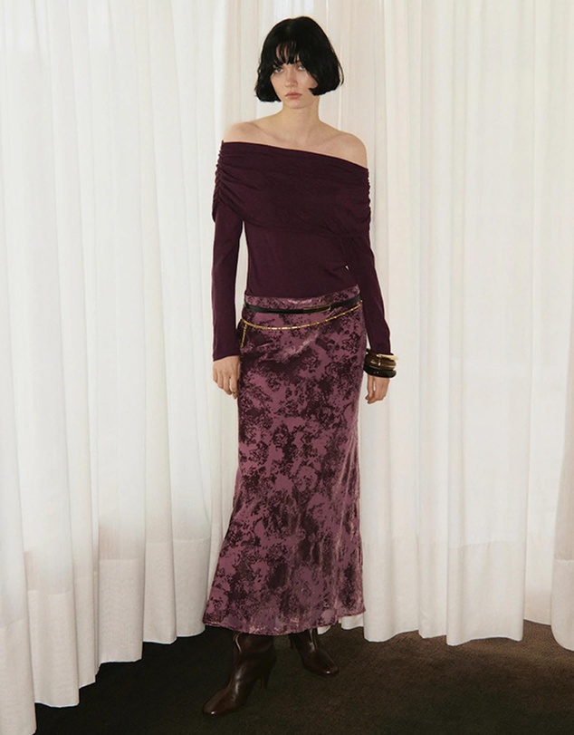 M.N.G - Fitted Sweater With Draped Neckline