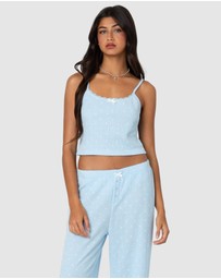 EDIKTED - Petal Printed Waffle Tank Top