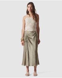 & Other Stories - Drawstring Satin Midi Skirt