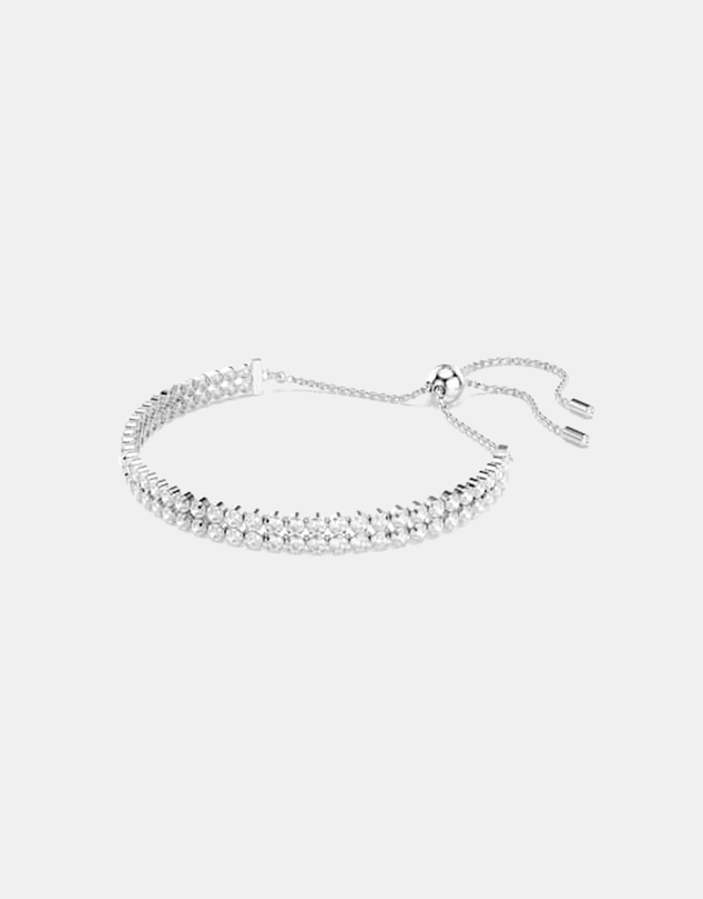 Swarovski - Matrix Tennis Bracelet, Round Cut, White, Rhodium-Plated