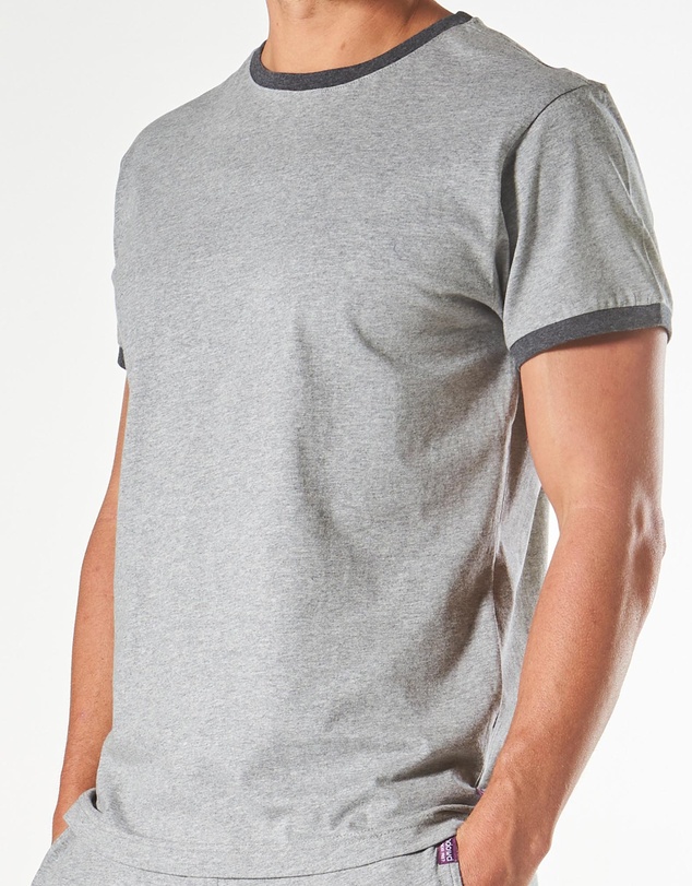 Mitch Dowd - Short Sleeve Contrast Sleep Tee - Grey Marle