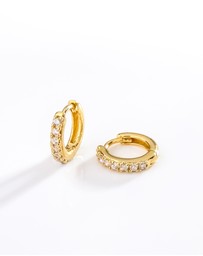 Wanderlust + Co - Classic Pave Gold 7mm Baby Huggie Earrings