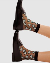 High Heel Jungle - Heart of Glass Socks - Black