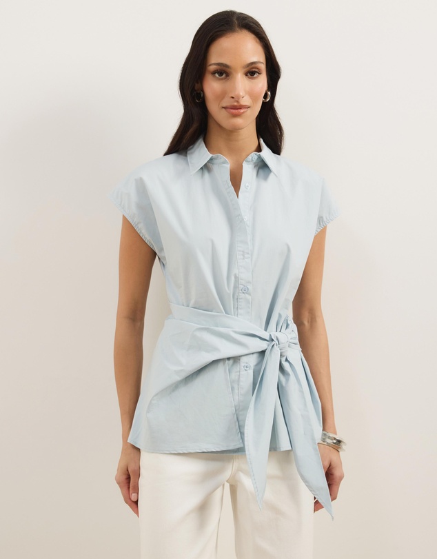 Atmos&Here - Riley Cotton Tie Waist Shirt