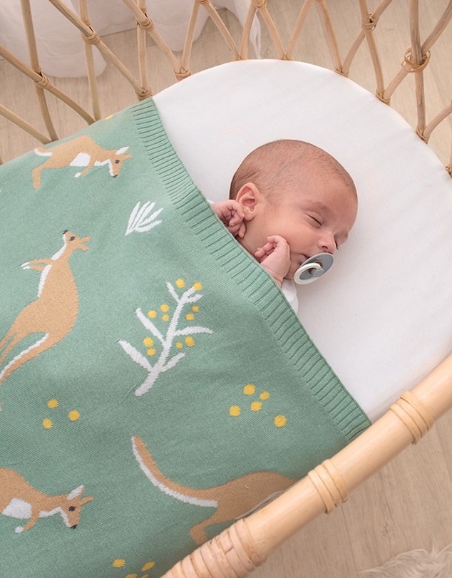 Living Textiles - Australiana Jacquard Blanket - Kangaroo