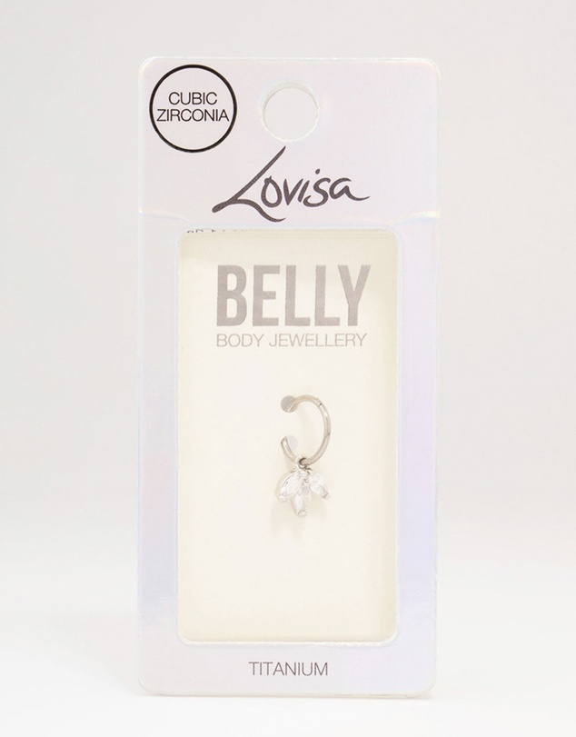 Lovisa - Titanium Marquise Dangle Belly Ring