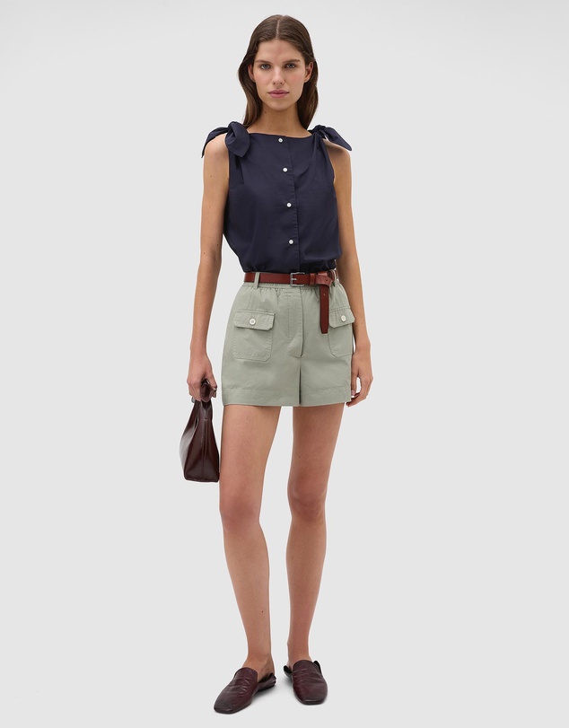 Oroton - Tie Shoulder Shell Top