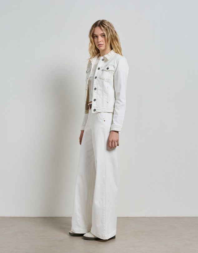 DRICOPER DENIM - Mila Ivory Mid Rise Palazzo Jeans