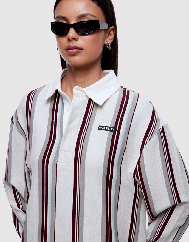 ENA PELLY - Pelly Stripe Rugby LS Polo