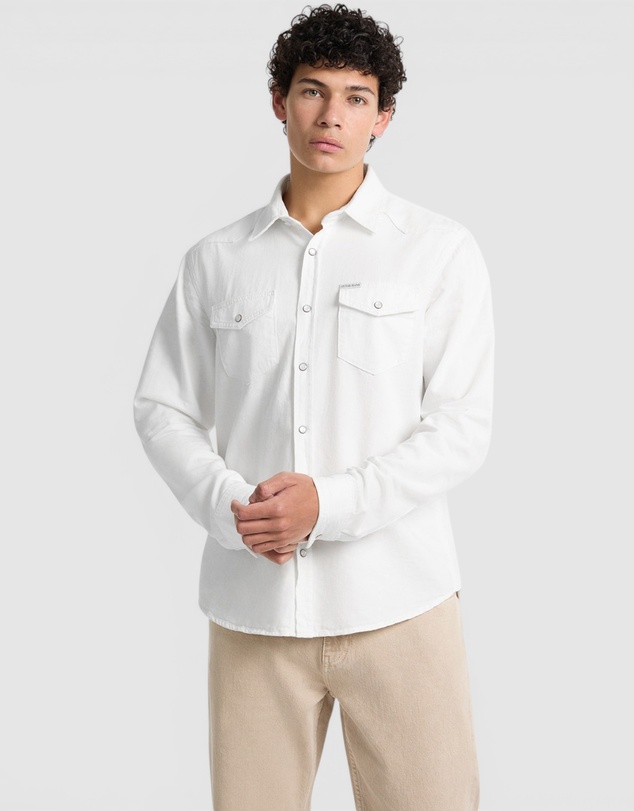 GUESS Jeans - GUESS JEANS Eco Slim Long Sleeve Denim Twill Shirt