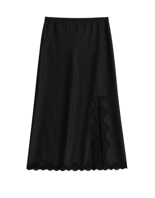 Style Addict - Serena Satin Lace Trim Skirt