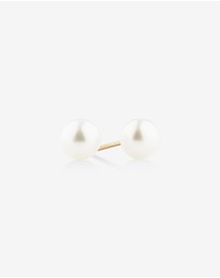 Michael Hill - Stud Earrings with 6mm Round Cultured Freshwater Pearl in 10kt Yellow Gold
