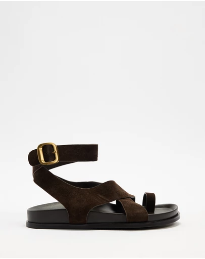 AERE - Leather Crossover Footbed Sandals