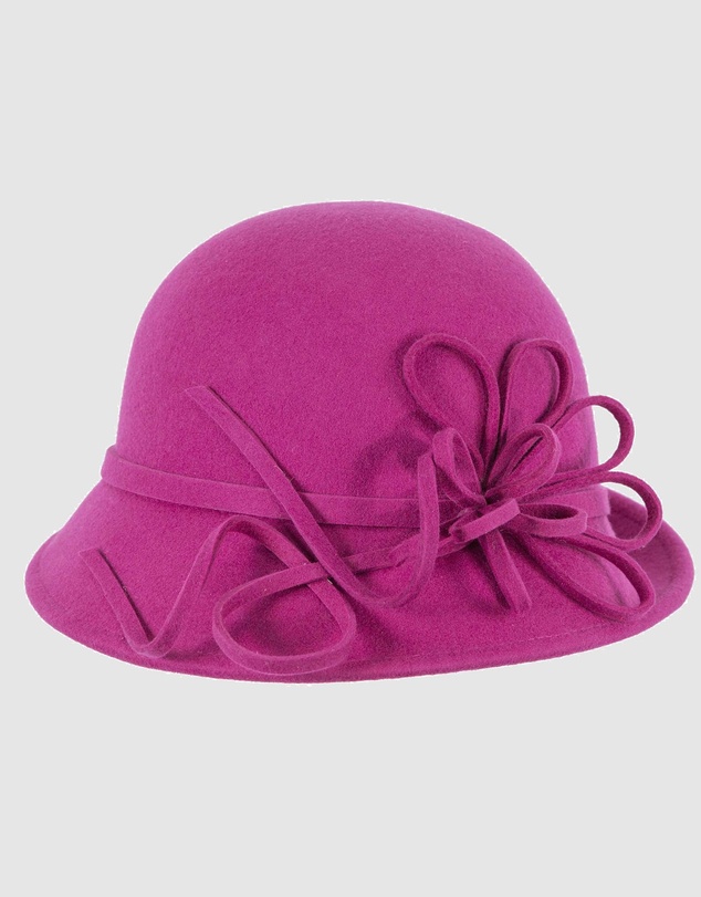 Max Alexander - Winter Felt Fuchsia Cloche Hat