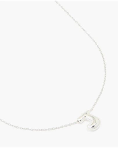 Lovisa - Waterproof Stainless Steel Large Bubble Letter J Necklace