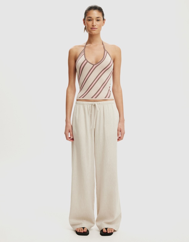 Cotton On - Contrast Bind Halter Knit Top